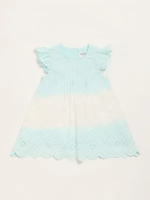 HOP Baby Blue Ombre Schiffli Dress