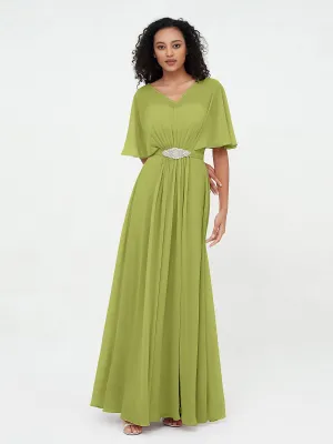 Illusion Sweetheart Neck Chiffon Max Dresses-Clover