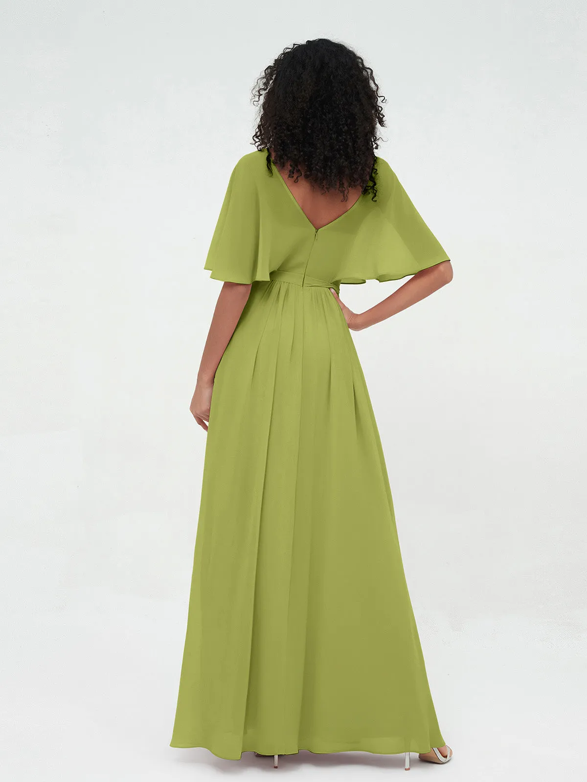 Illusion Sweetheart Neck Chiffon Max Dresses-Clover