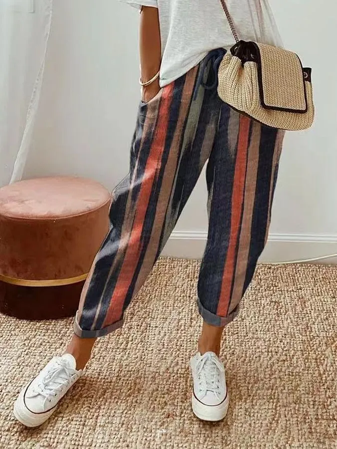 Ivyshape | Casual Vintage Striped Pants