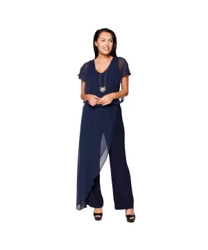 Jumpsuit With Chiffon Overlay