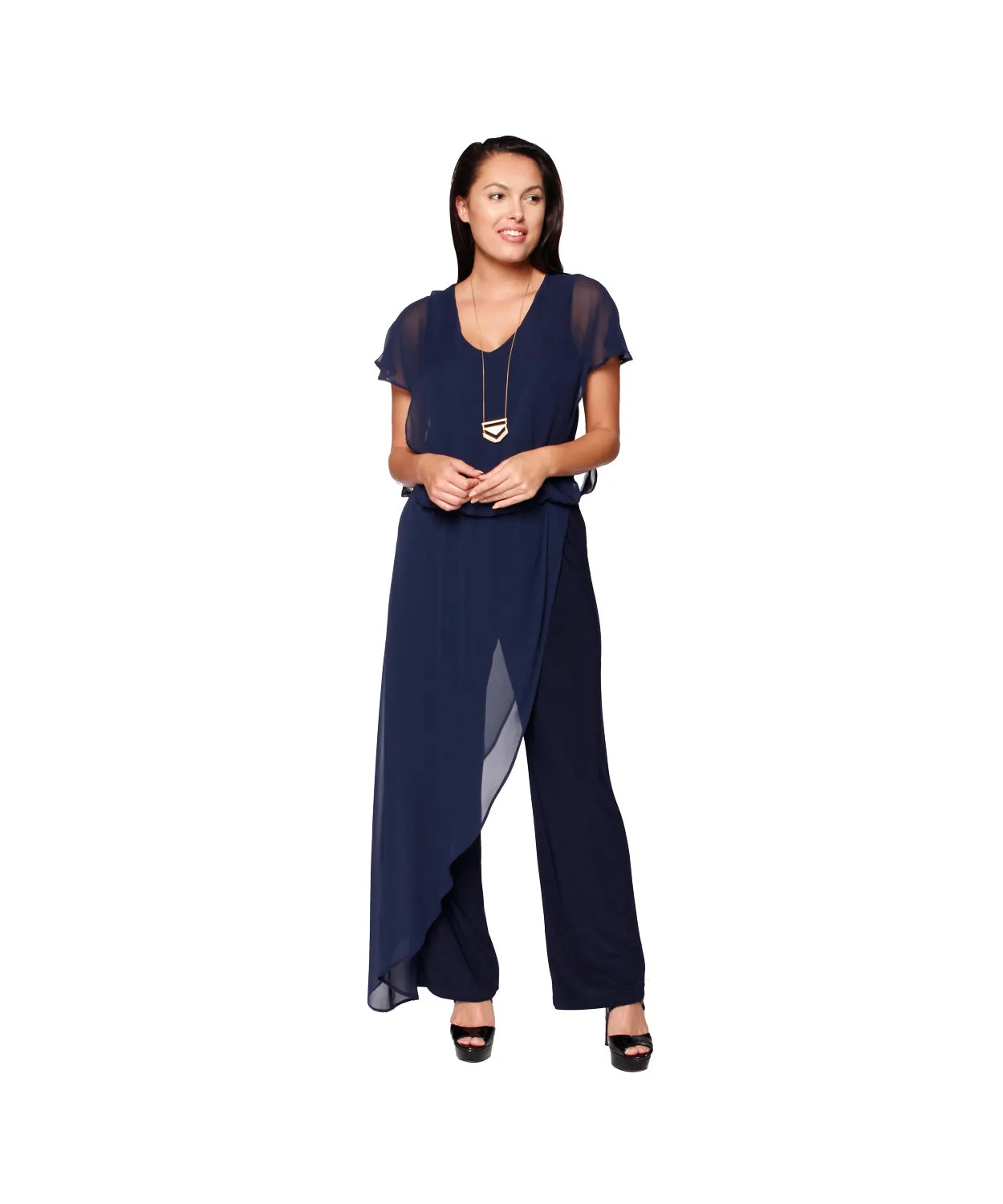 Jumpsuit With Chiffon Overlay