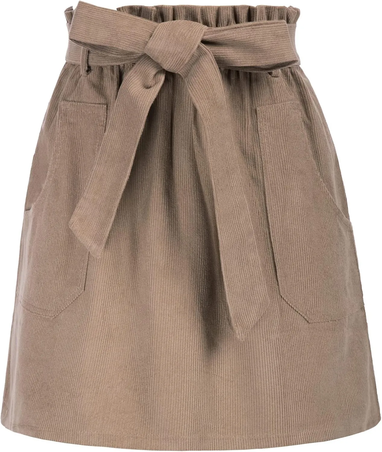 KANCY KOLE Women's Corduroy Skirt Casual High Waist A Line Skirt Skirt Short Skirt with Pockets Elastic Waist