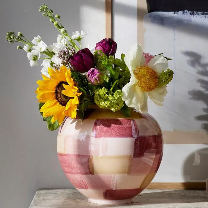 Kähler Canvas Vase, Rose/Brown, 7.9"