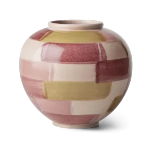 Kähler Canvas Vase, Rose/Brown, 7.9"