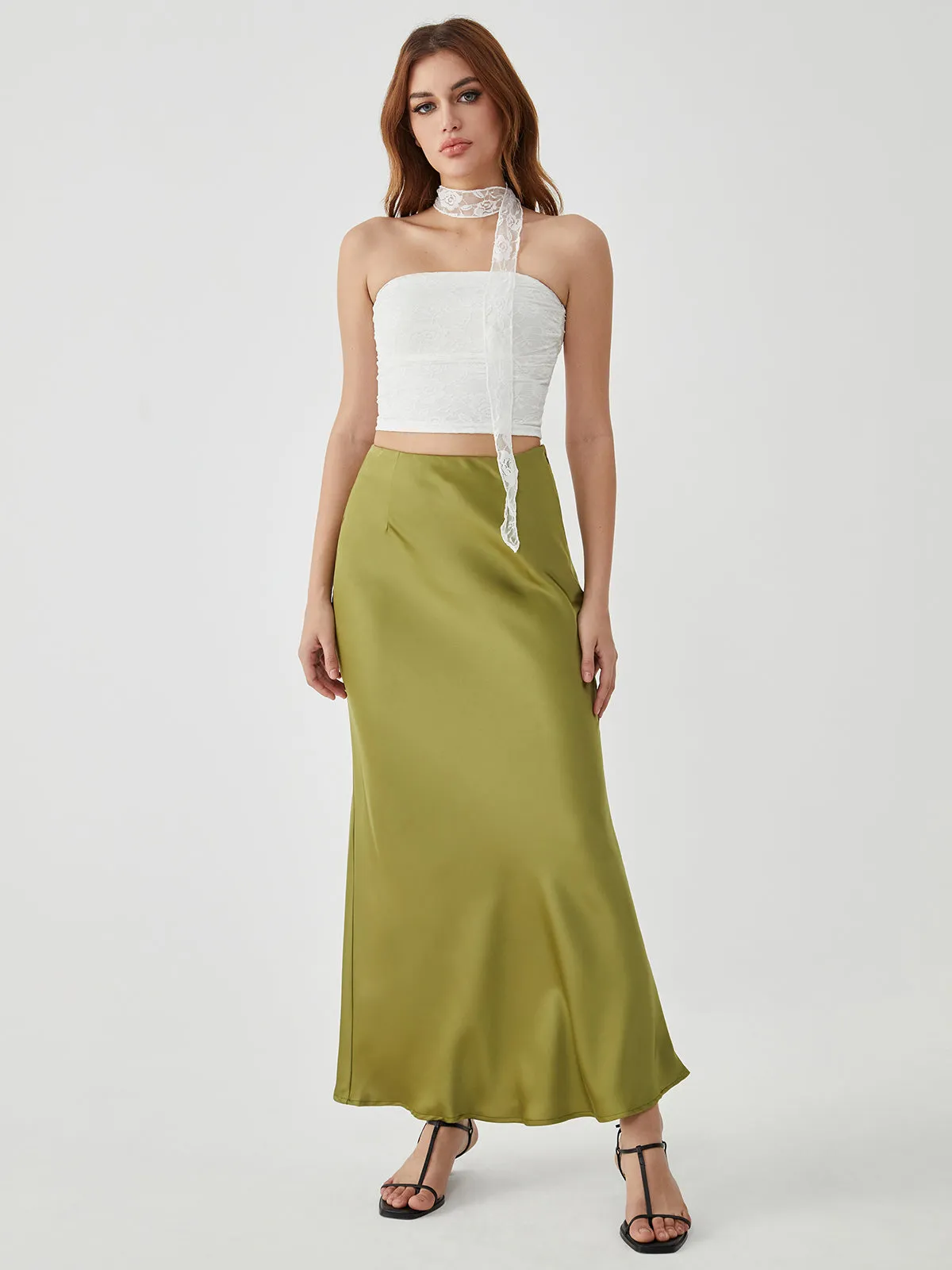 Lace Up Graceful Sheer Tube Top