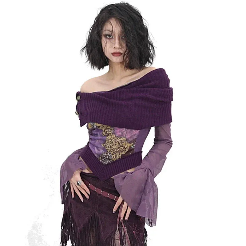 Lilith Off-Shoulder Mesh Sleeve Top