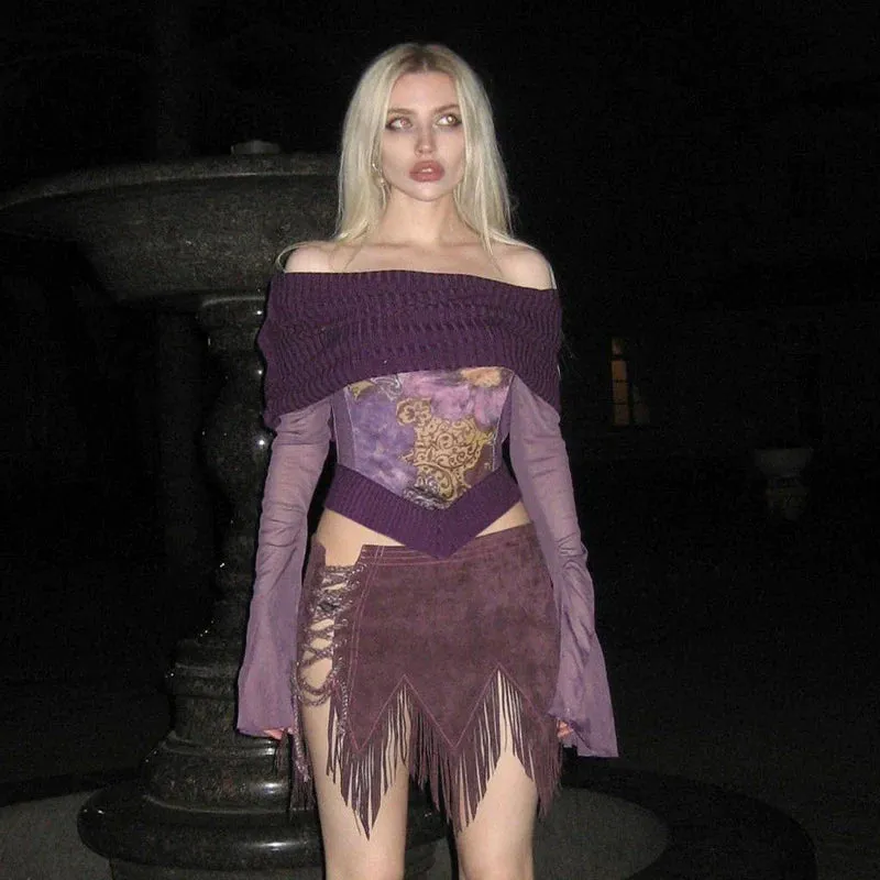 Lilith Off-Shoulder Mesh Sleeve Top
