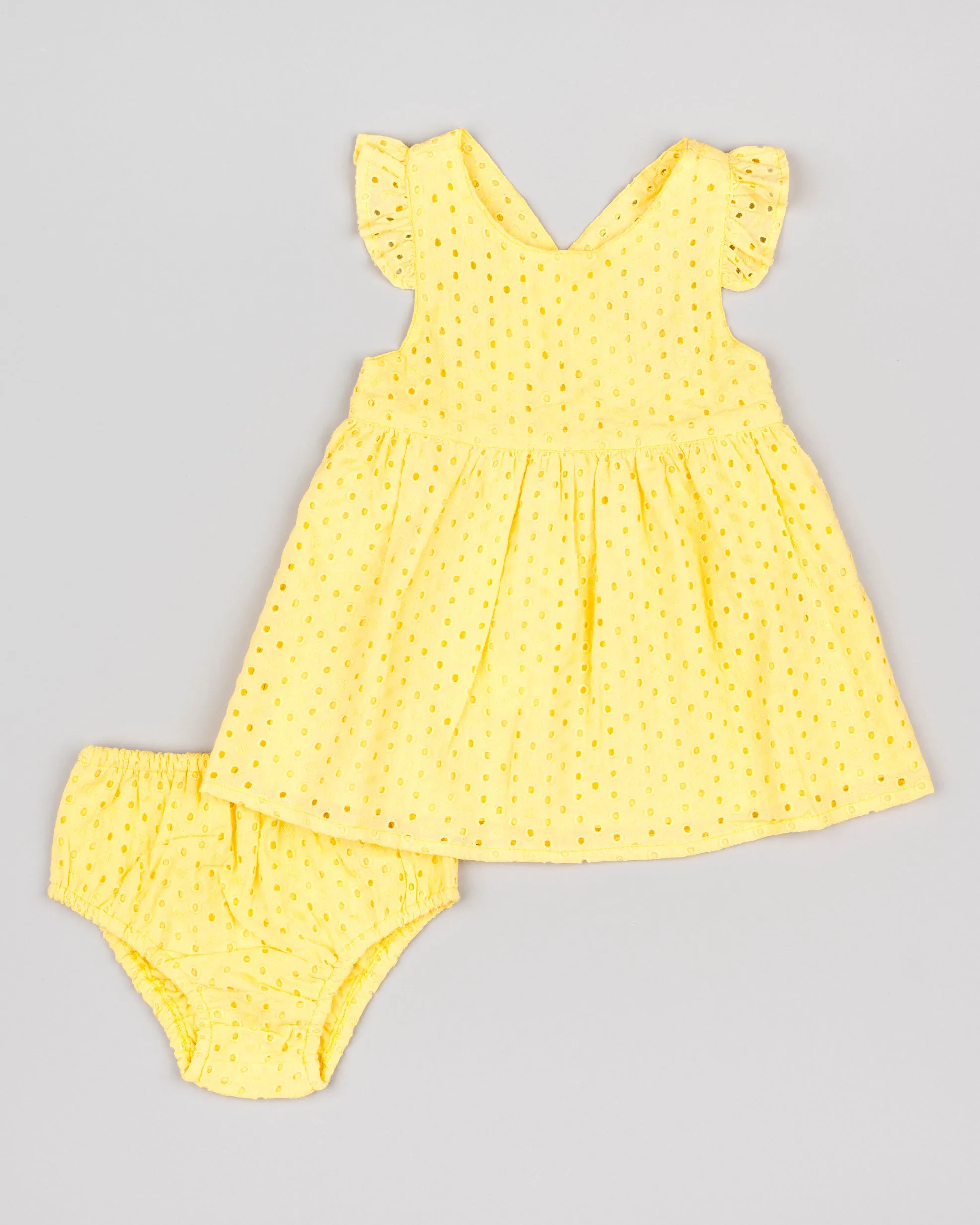 Losan Eyelet Yellow Dress
