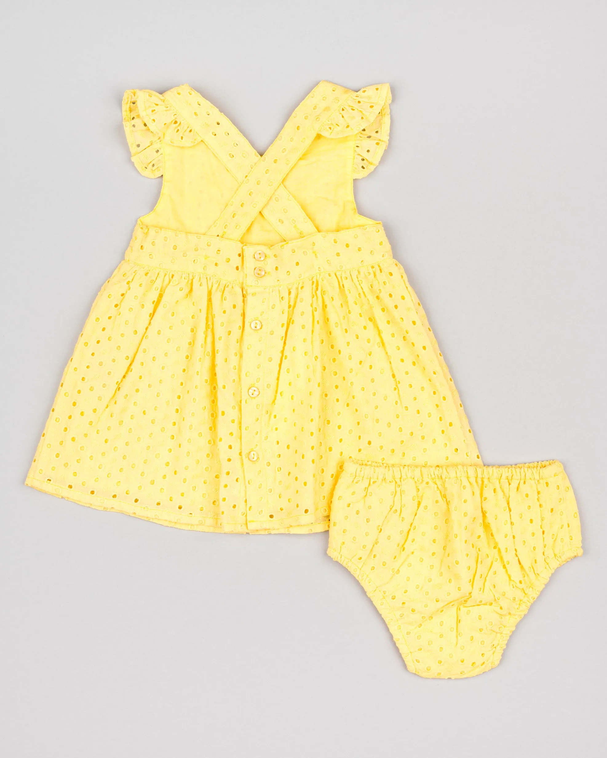 Losan Eyelet Yellow Dress