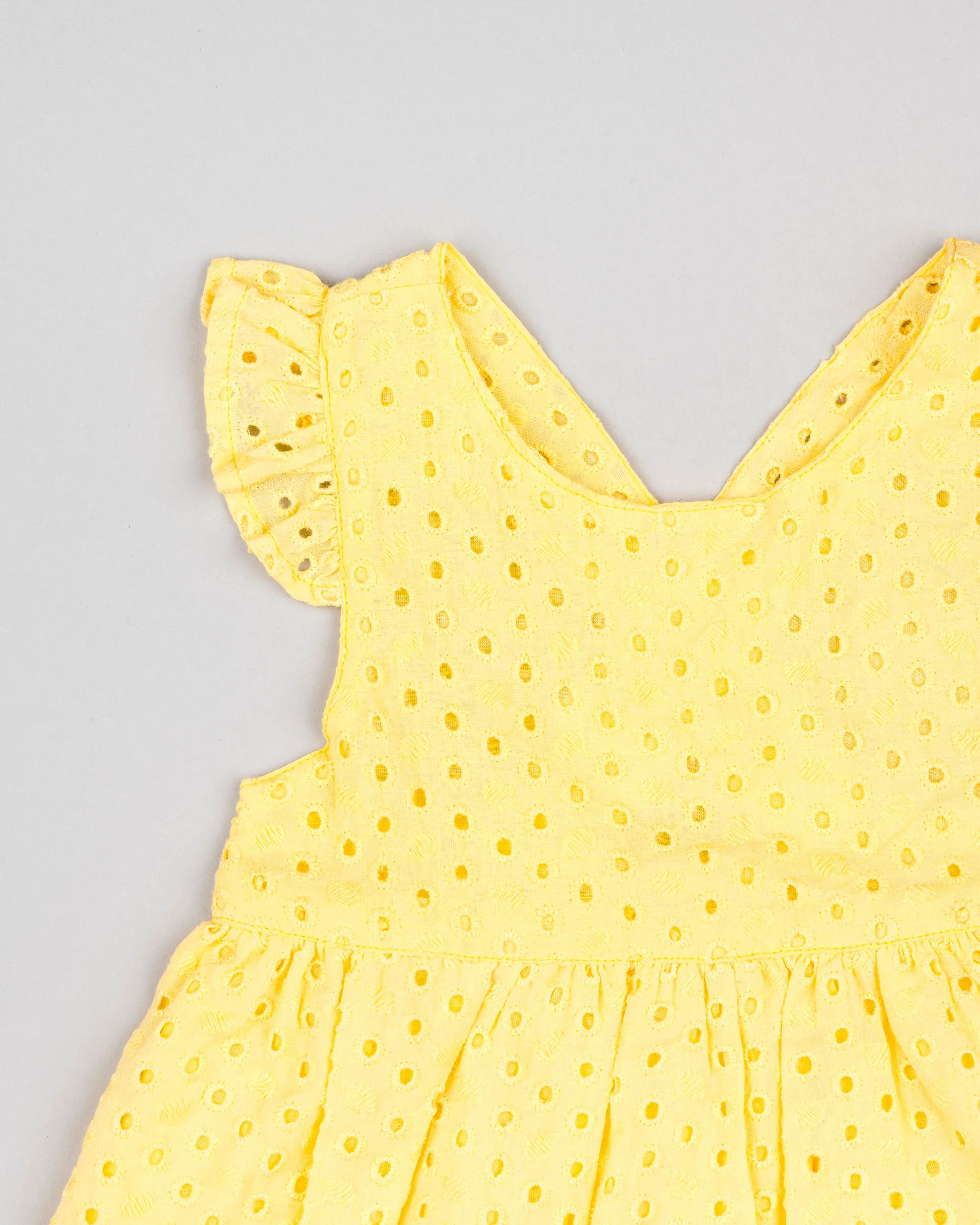 Losan Eyelet Yellow Dress