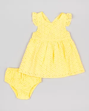 Losan Eyelet Yellow Dress