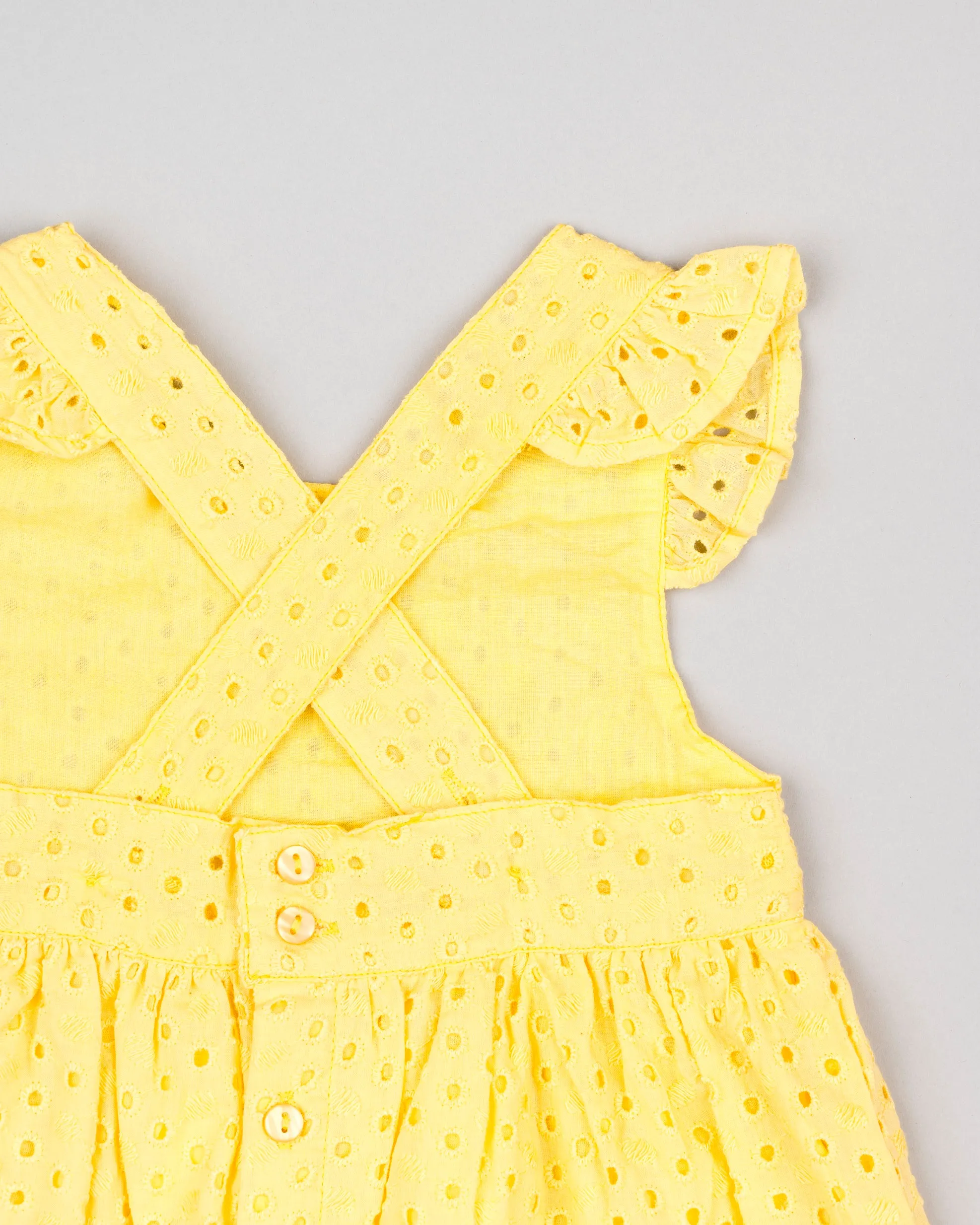 Losan Eyelet Yellow Dress