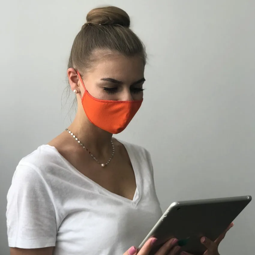 Mask | Oval Slim | Orange | 2-Layers | Comfy Cotton