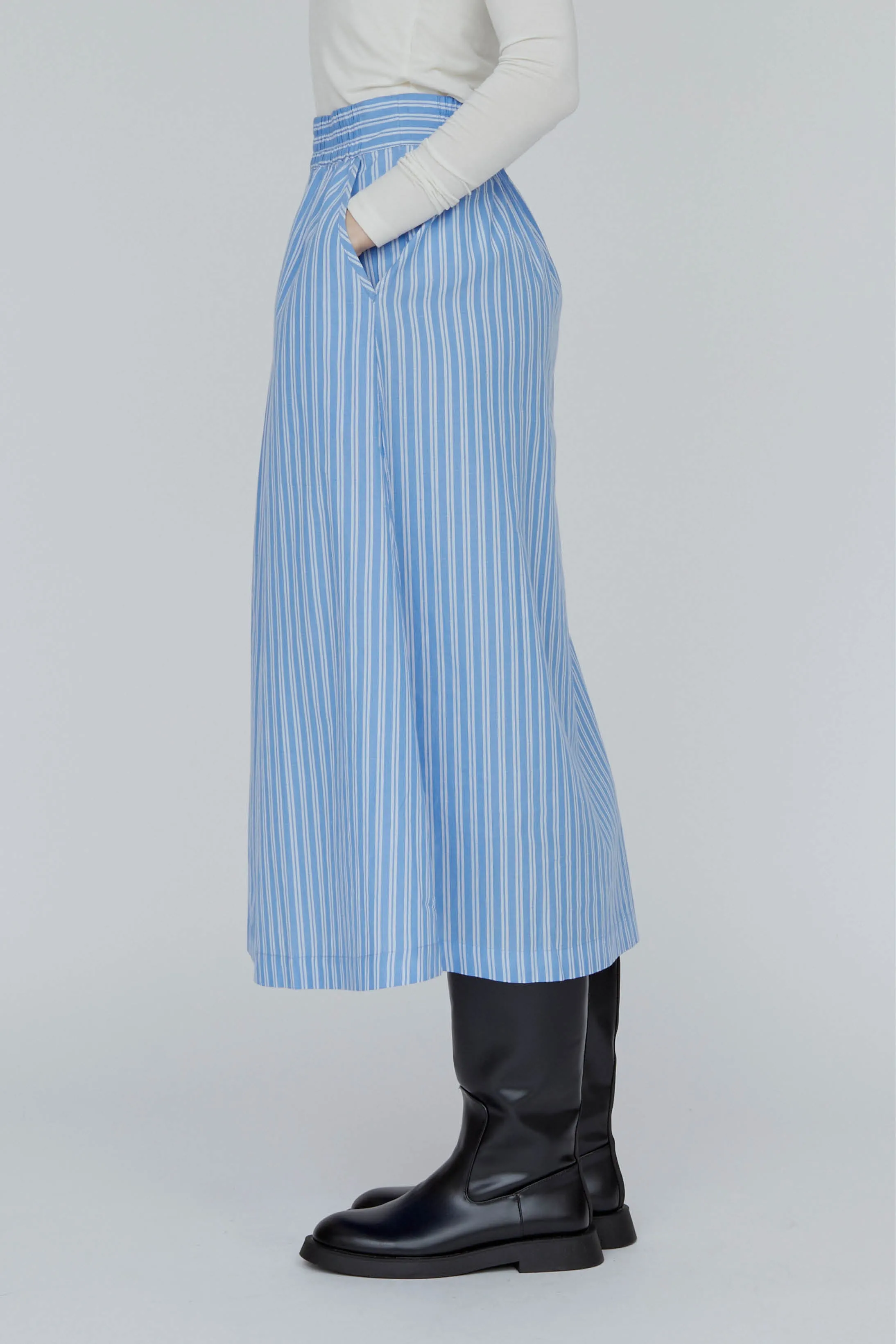 Merri Skirt - princess blue / Bright white