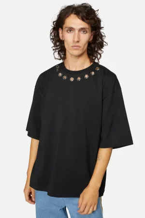 Metal Eyelet Oversized Tee