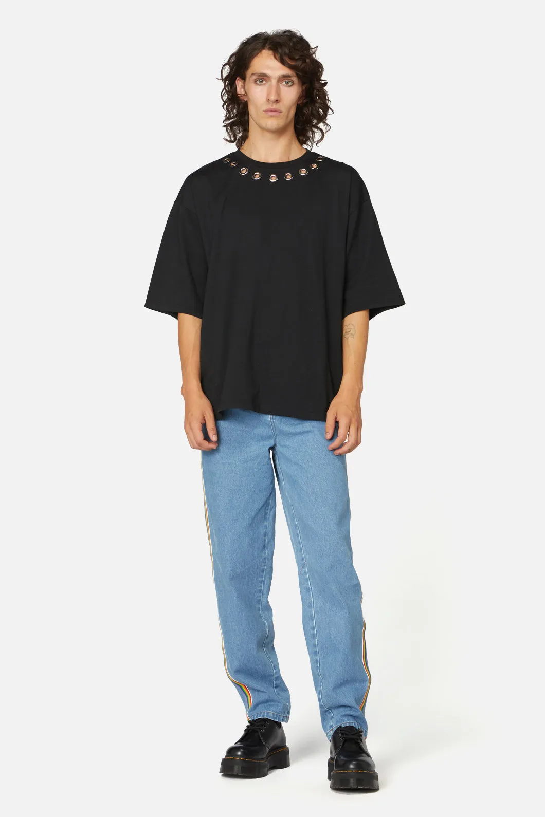 Metal Eyelet Oversized Tee