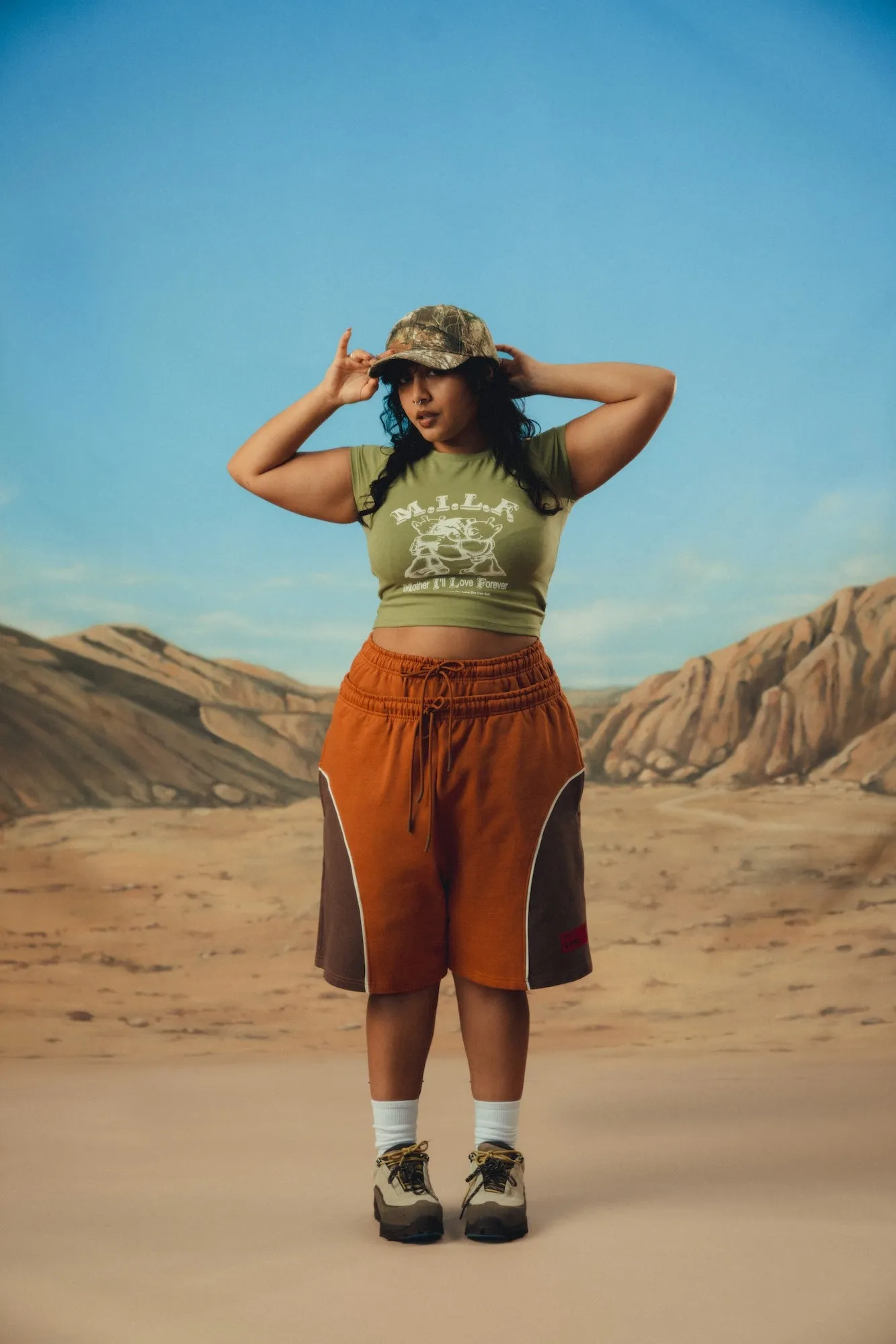 M.I.L.F. Stretch Jersey Mini Tee (Moss)