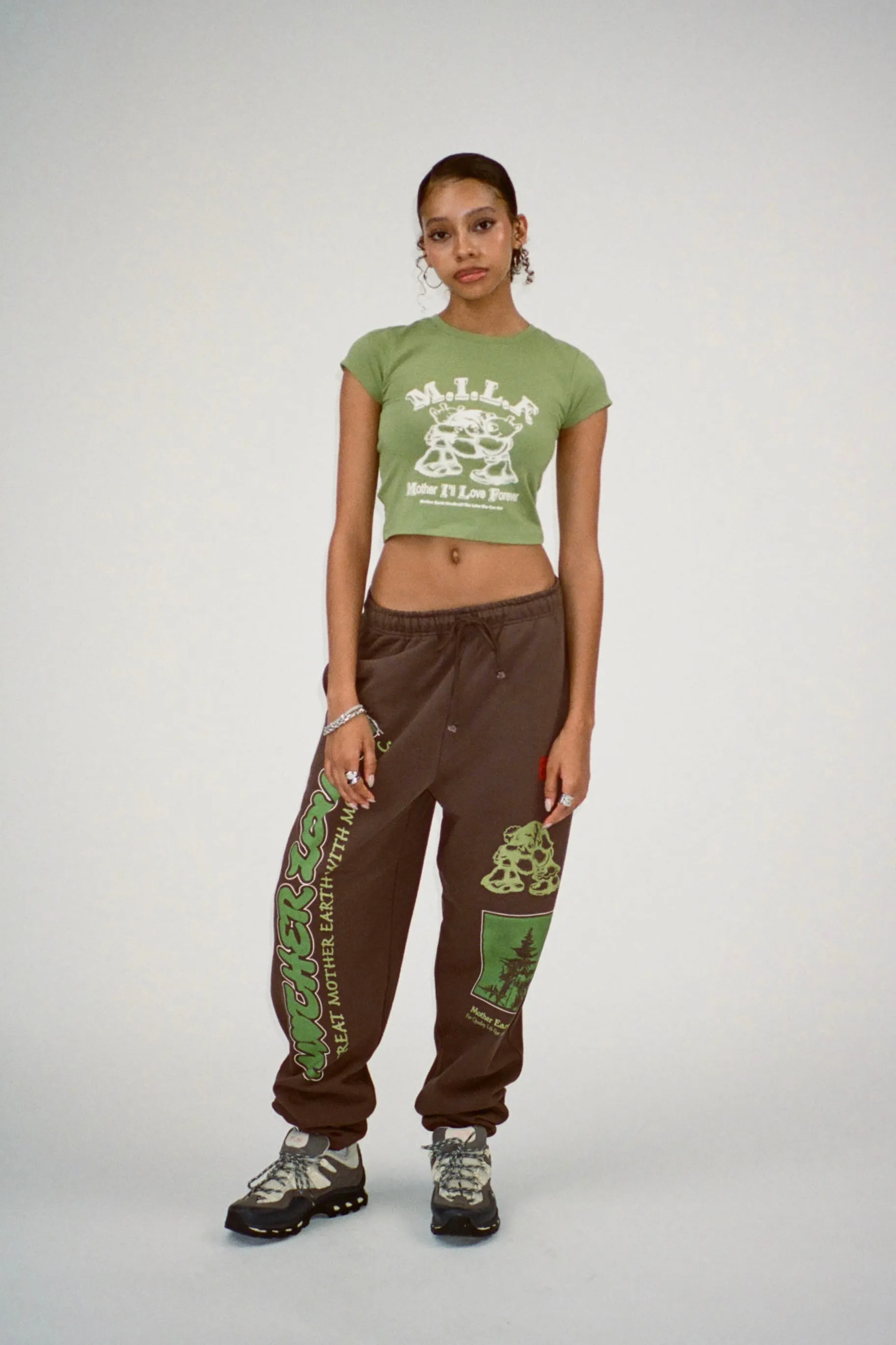 M.I.L.F. Stretch Jersey Mini Tee (Moss)