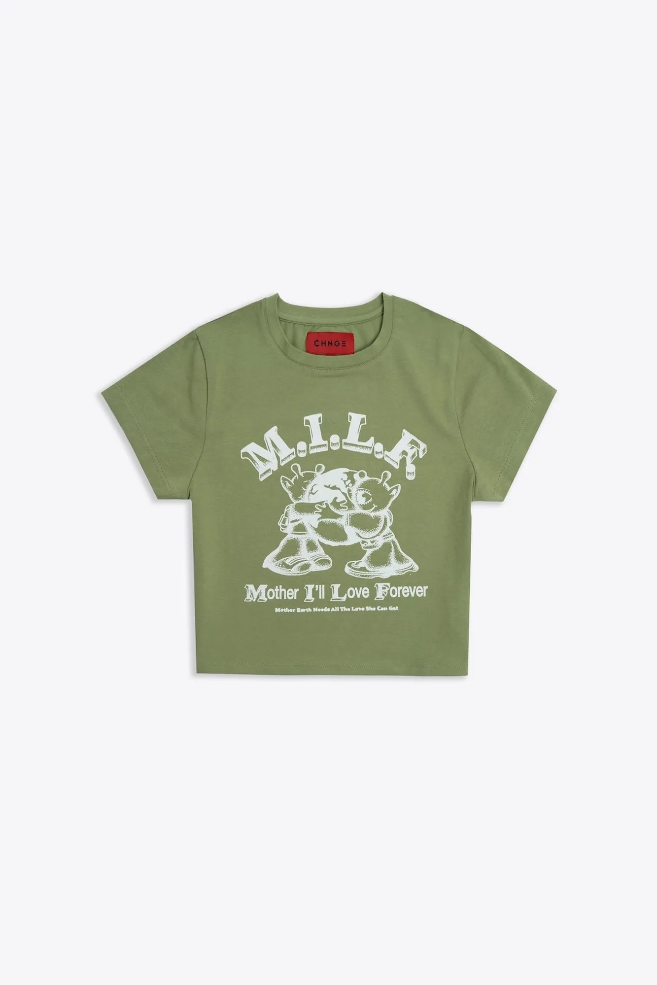 M.I.L.F. Stretch Jersey Mini Tee (Moss)