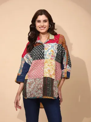 Multicolor Cotton Regular Fit Shirt For Women