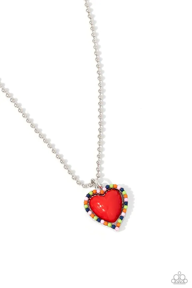 Paparazzi Necklace ~ Romantic Ragtime - Red