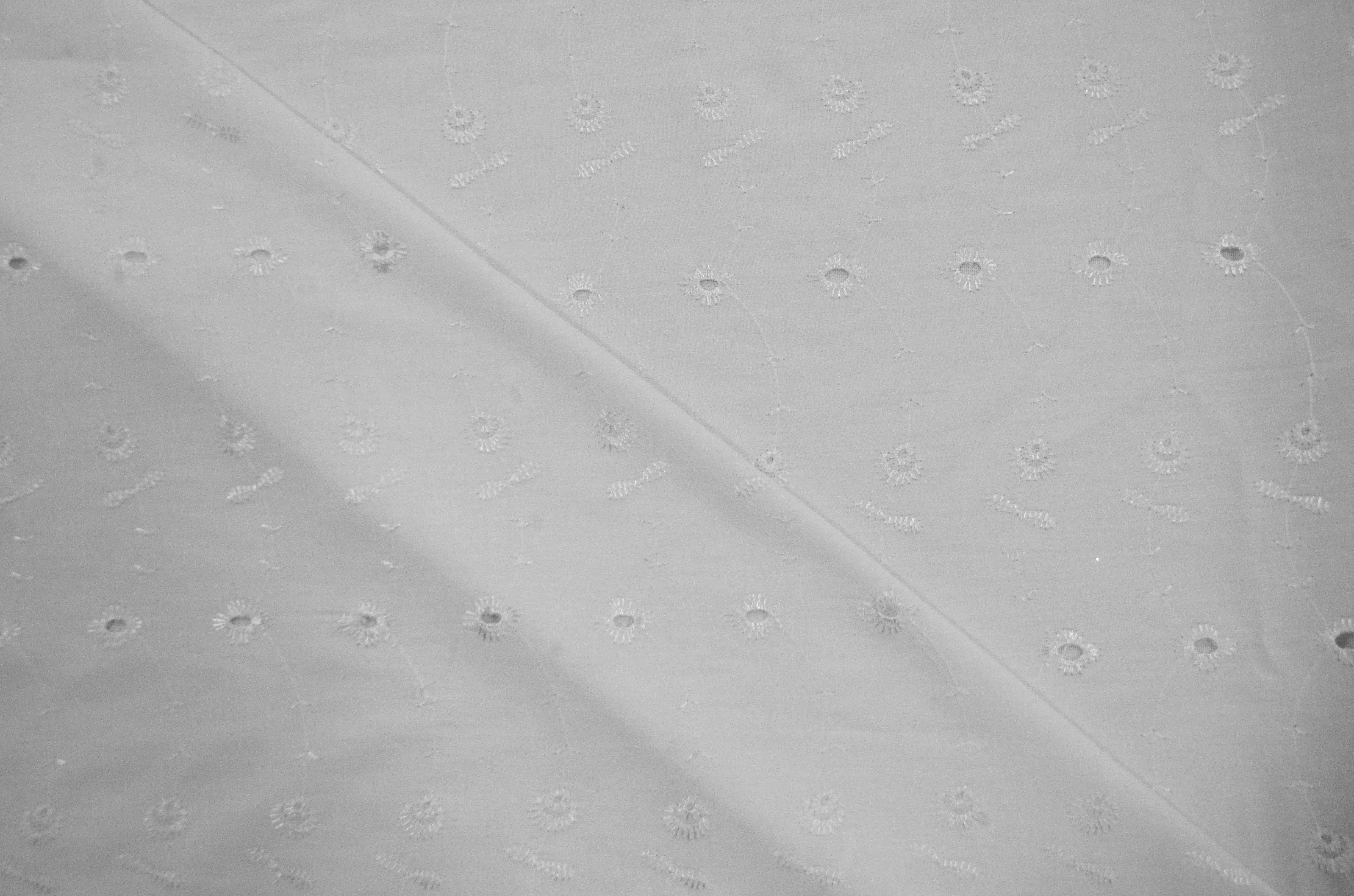 Polyester Cotton Eyelet Embroidery | No Scallop Ends  | 60" Wide | Multiple Colors |
