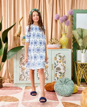 PORTER EMBROIDERED EYELET DRESS