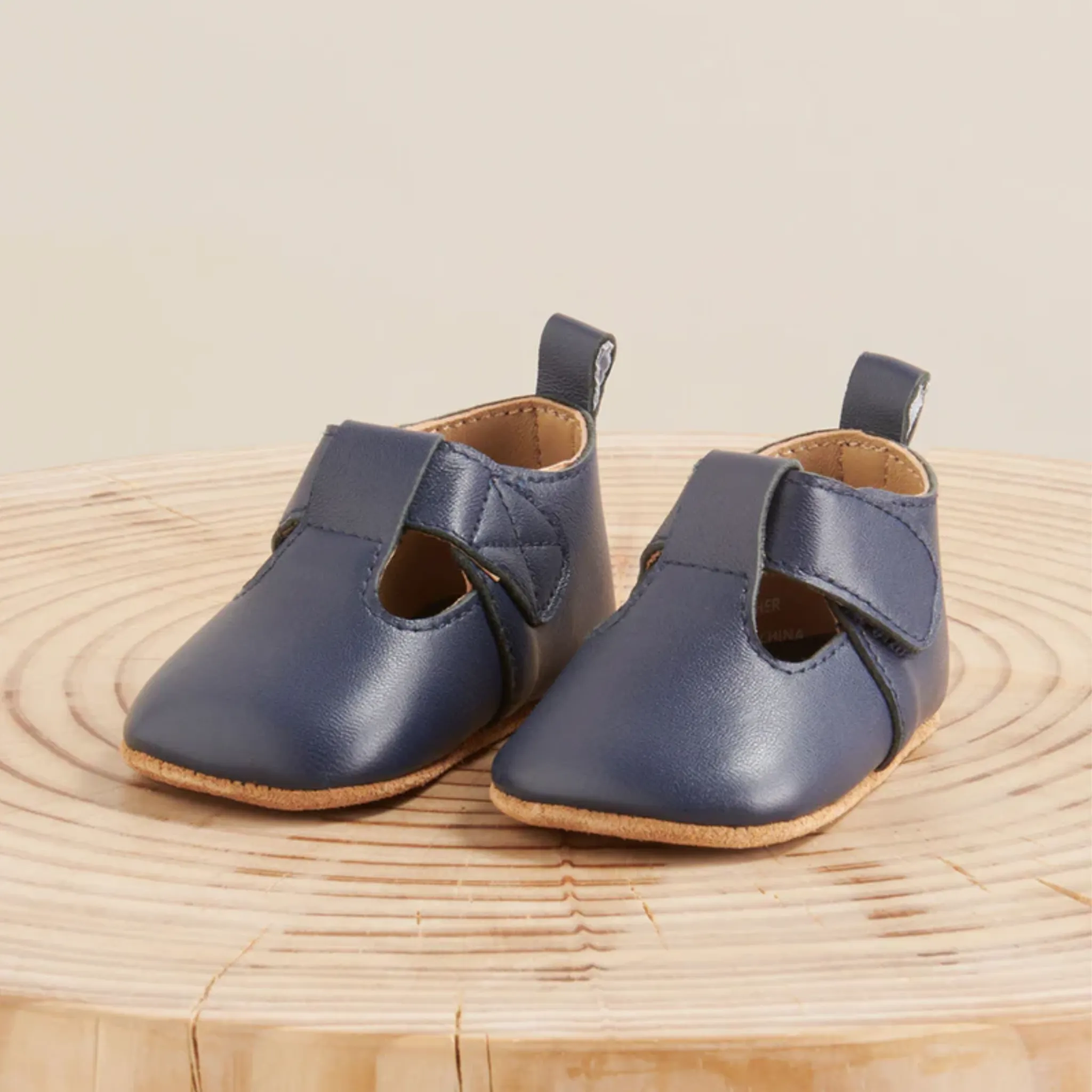 Purebaby Leather T-Bars  Shoes - Navy