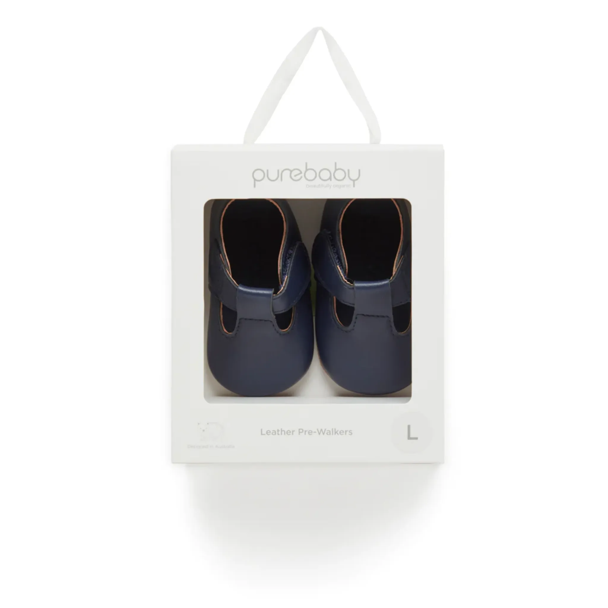 Purebaby Leather T-Bars  Shoes - Navy