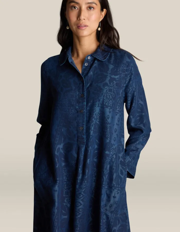 Sahara Abstract Patchwork Print Shirt Dress