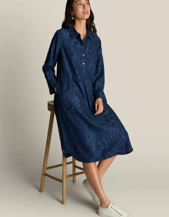 Sahara Abstract Patchwork Print Shirt Dress