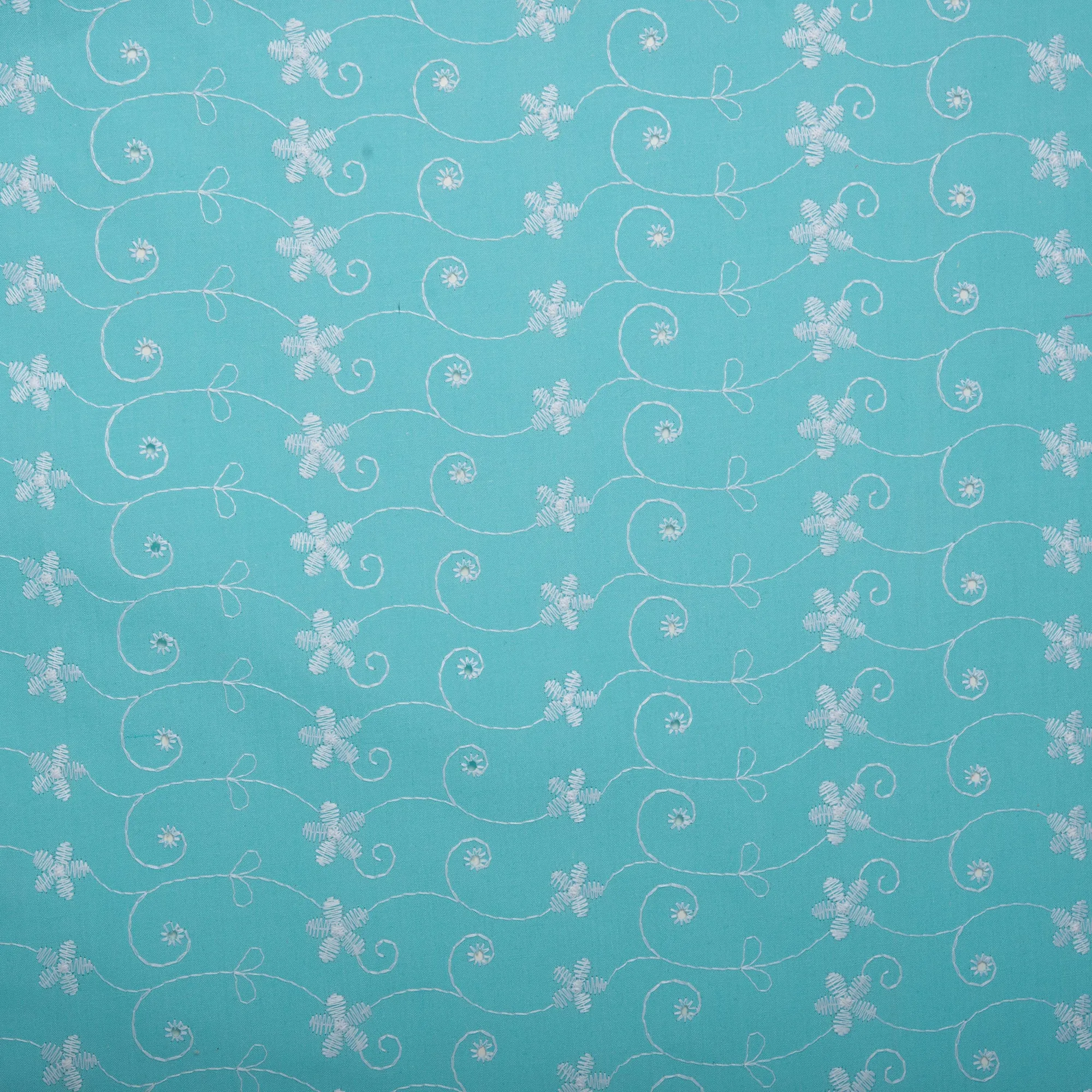 Scalloped Eyelet - Opal blue