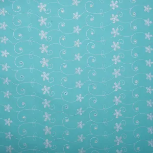 Scalloped Eyelet - Opal blue