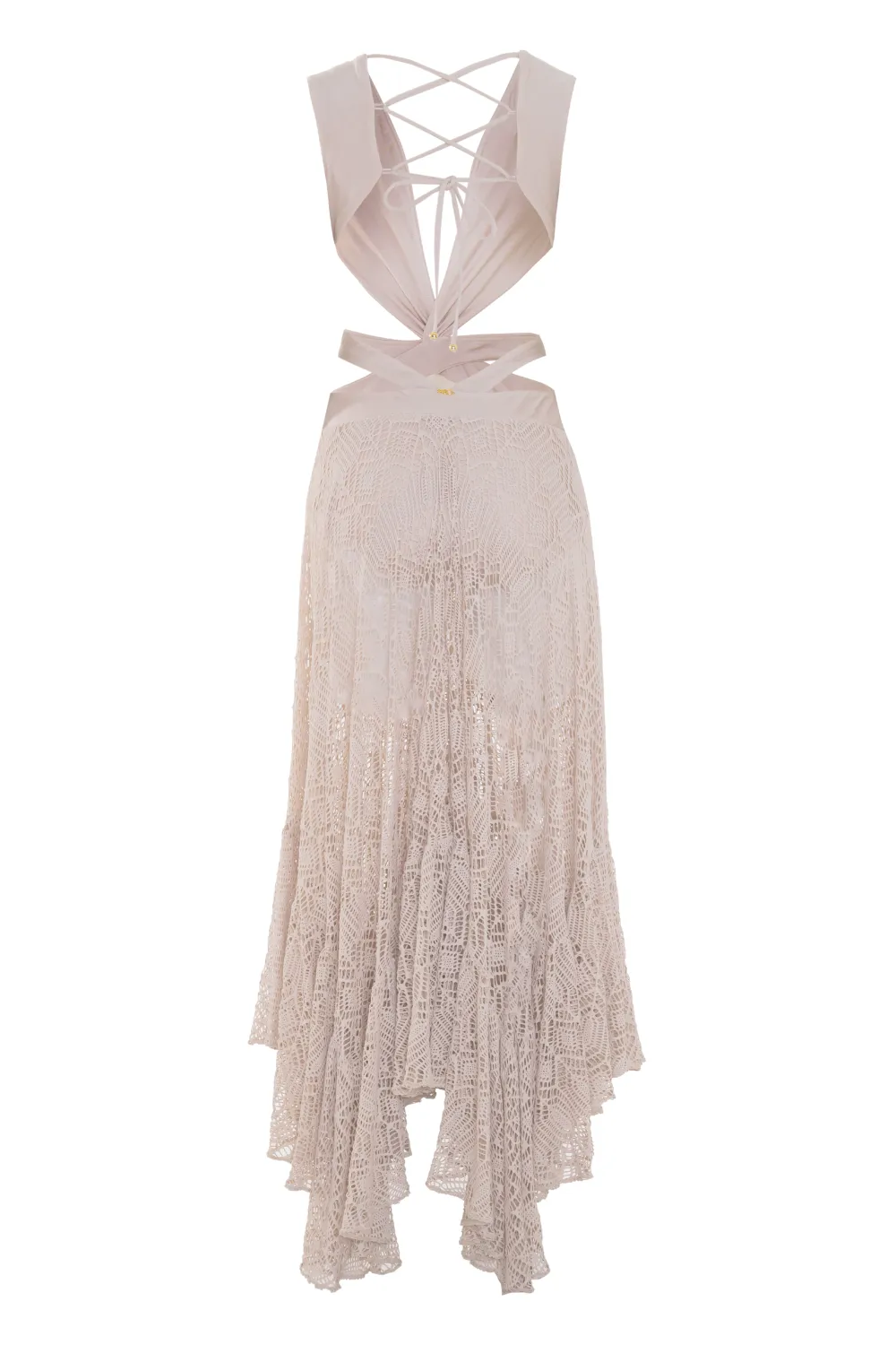 SEASHELL LYCRA PLUNGE BEACH DRESS