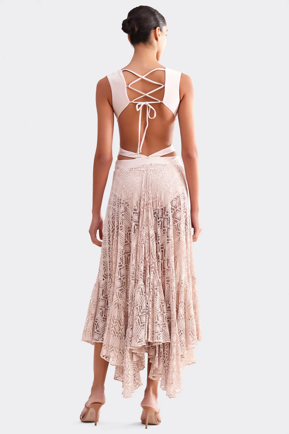 SEASHELL LYCRA PLUNGE BEACH DRESS