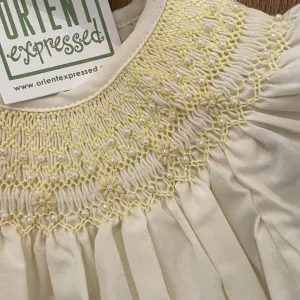 SMOCKED BISHOP DRESS SOFT YELLOW