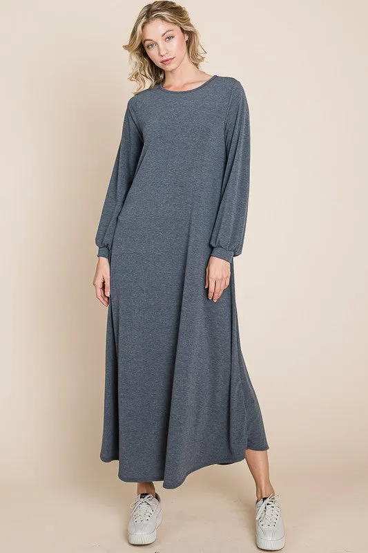 So Comfy Charcoal Maxi Dress