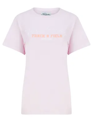 Track Motif Cotton Jersey T-Shirt in Lavender Fog - Tokyo Laundry
