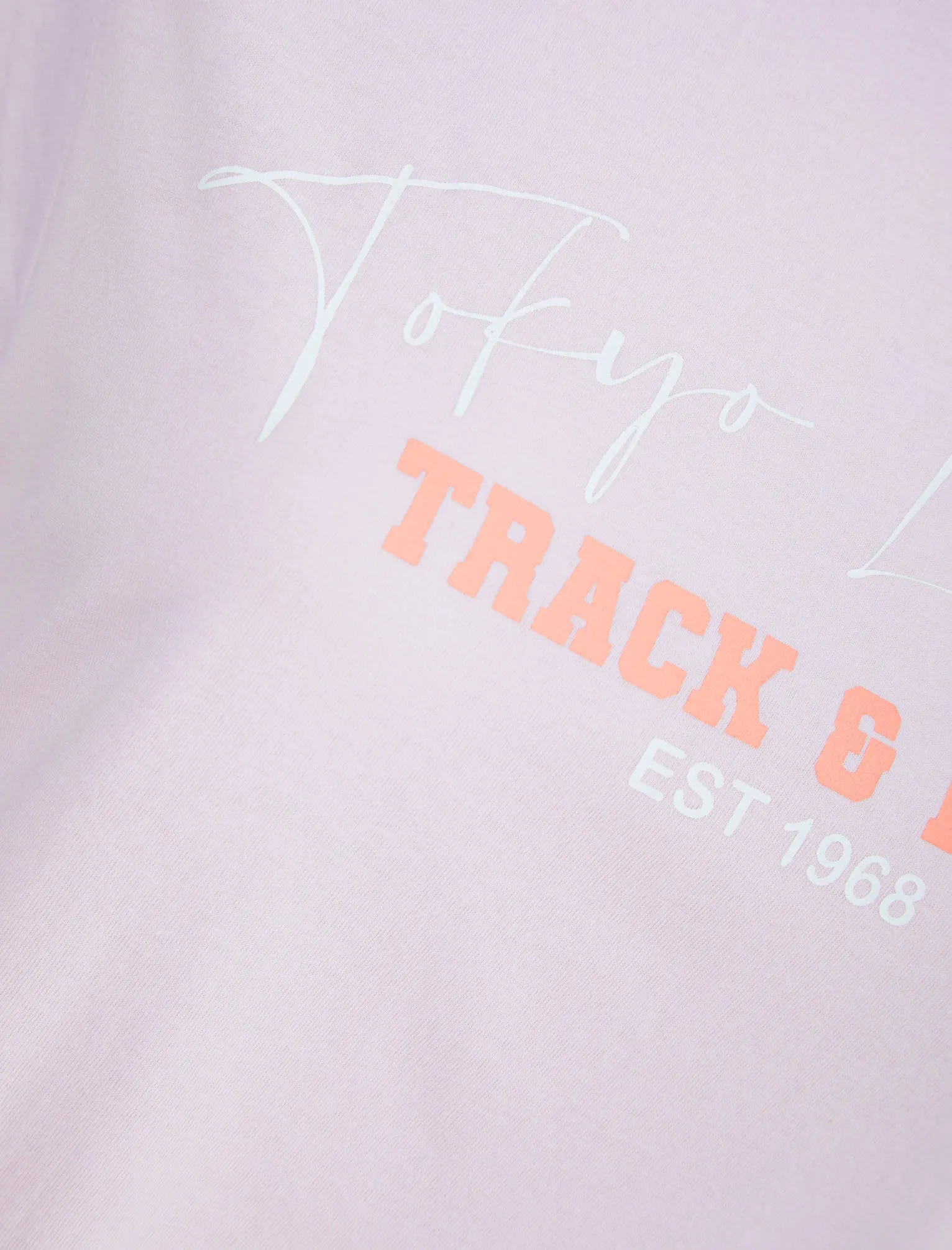 Track Motif Cotton Jersey T-Shirt in Lavender Fog - Tokyo Laundry