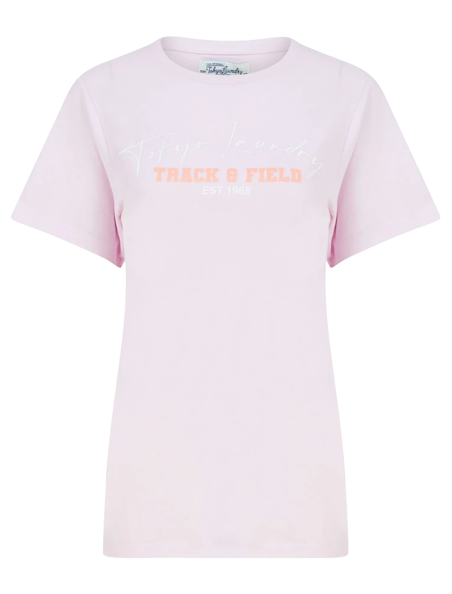 Track Motif Cotton Jersey T-Shirt in Lavender Fog - Tokyo Laundry