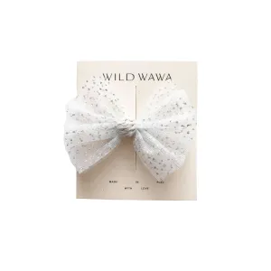 Tulle Bow - Silver