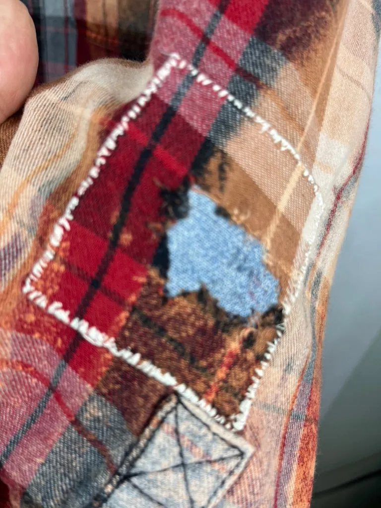 Vintage Red, Gold, Black and Grey Flannel Size Medium